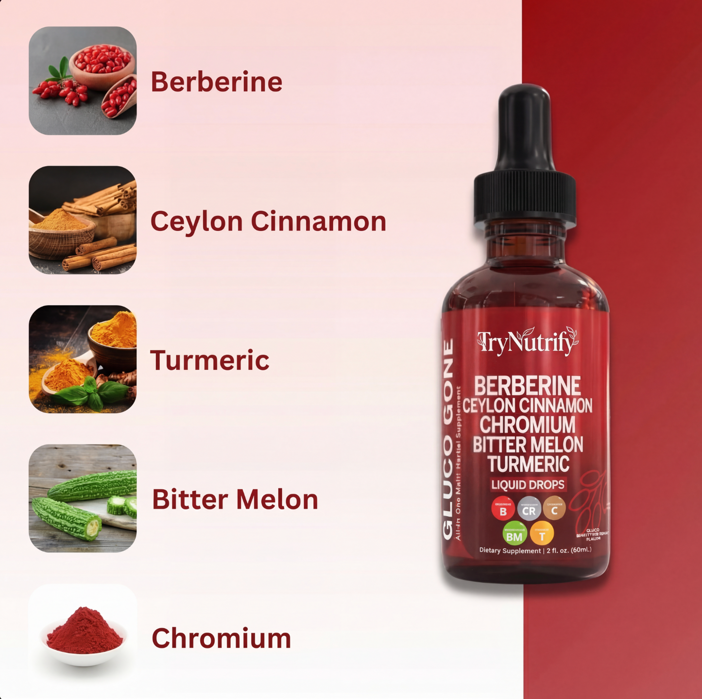 TryNutrify™ Berberine + Ceylon Cinnamon Regulator Drops (60mL)